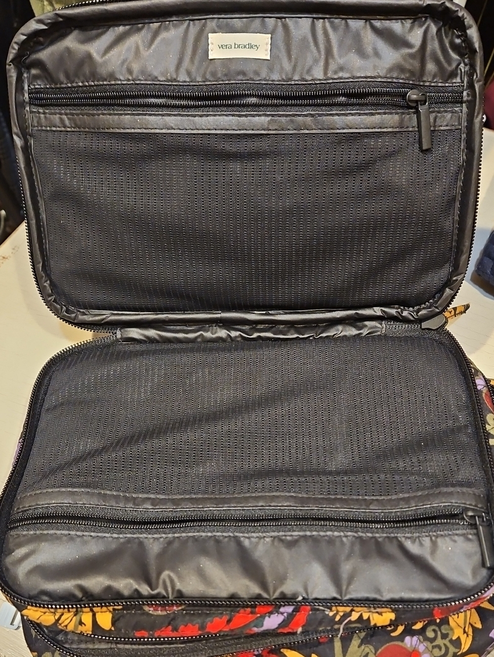 Vera Bradley Black Quilted Travel Toiletry Organizer